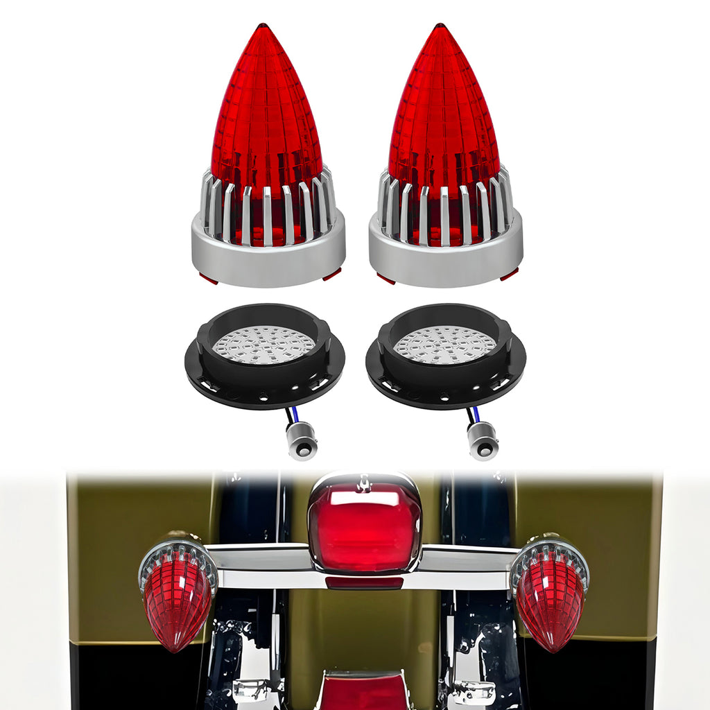 3 1/4" Motorcycle Turn Signal 2 Pack Bullet LED Rear Tail Light for Harley Softail Electra Glide Fatboy Heritage Softail Road Glide Softail Springer Tour Glide