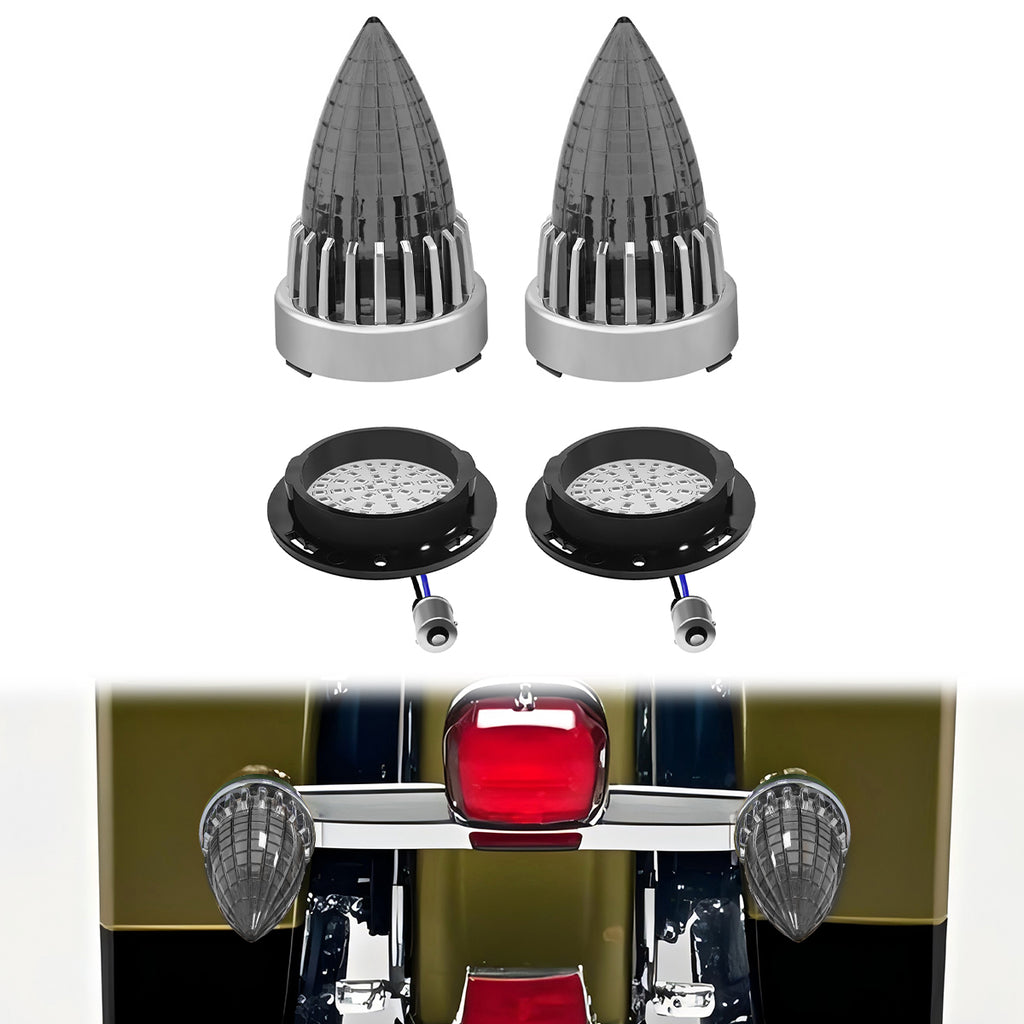 3 1/4" Motorcycle Turn Signal 2 Pack Bullet LED Rear Tail Light for Harley Softail Electra Glide Fatboy Heritage Softail Road Glide Softail Springer Tour Glide