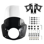 Fat Boy 11" 15" Windshield Road Warrior Fairing Air Deflector Fit 7" Headlight For Harley Fat Boy FLSTF 2000-2017