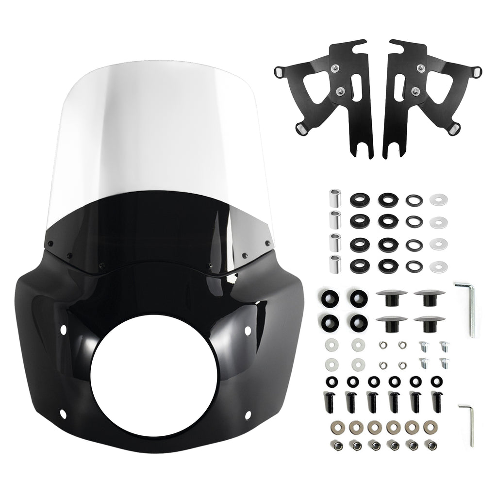 Road Warrior Front Fairing Fat Boy 11" 13" 15" Windshield Fat Boy Fairing Air Deflector Adapt 7" Headlight For Harley Fat Boy FLSTF 2000-2017