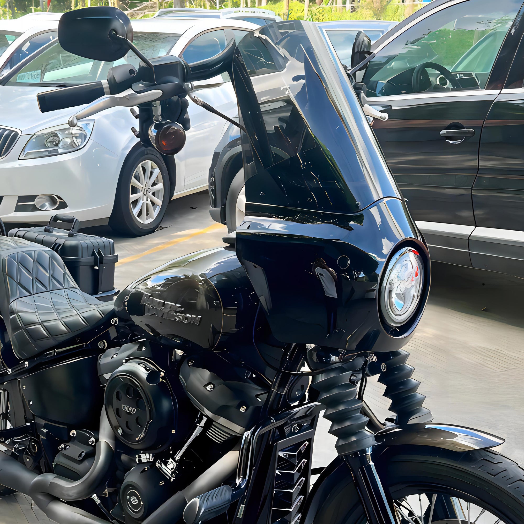 Front Headlight Fairing W/15" 11" Windshield For Dyna FXD FXDB FXDC FXDL 2006-2017 Secondary image