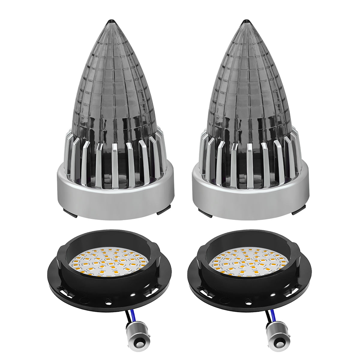 3 1/4" Motorcycle Turn Signal 2 Pack Bullet LED Rear Tail Light for Harley Softail Electra Glide Fatboy Heritage Softail Road Glide Softail Springer Tour Glide