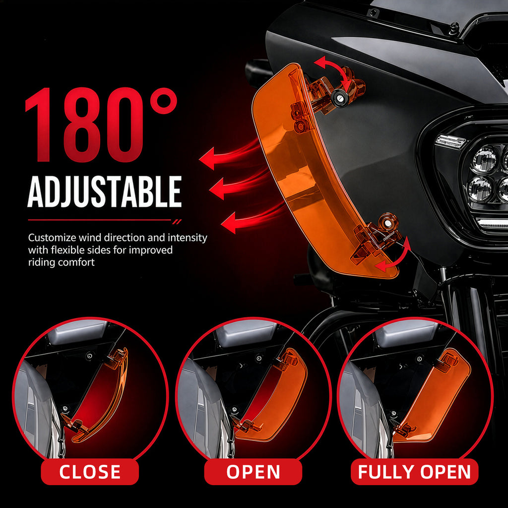 Wind Air Deflector Fairing Side Wings for Harley Road Glide 2024+, Windshield Deflectors for 2024-2026 CVO Road Glide ST FLTRXSTSE 2024-2026 Road Glide FLTRX 2023-2026 CVO Road Glide FLTRXSE