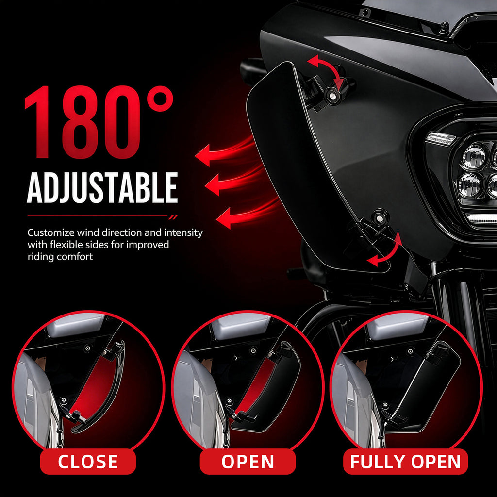 Wind Air Deflector Fairing Side Wings for Harley Road Glide 2024+, Windshield Deflectors for 2024-2026 CVO Road Glide ST FLTRXSTSE 2024-2026 Road Glide FLTRX 2023-2026 CVO Road Glide FLTRXSE