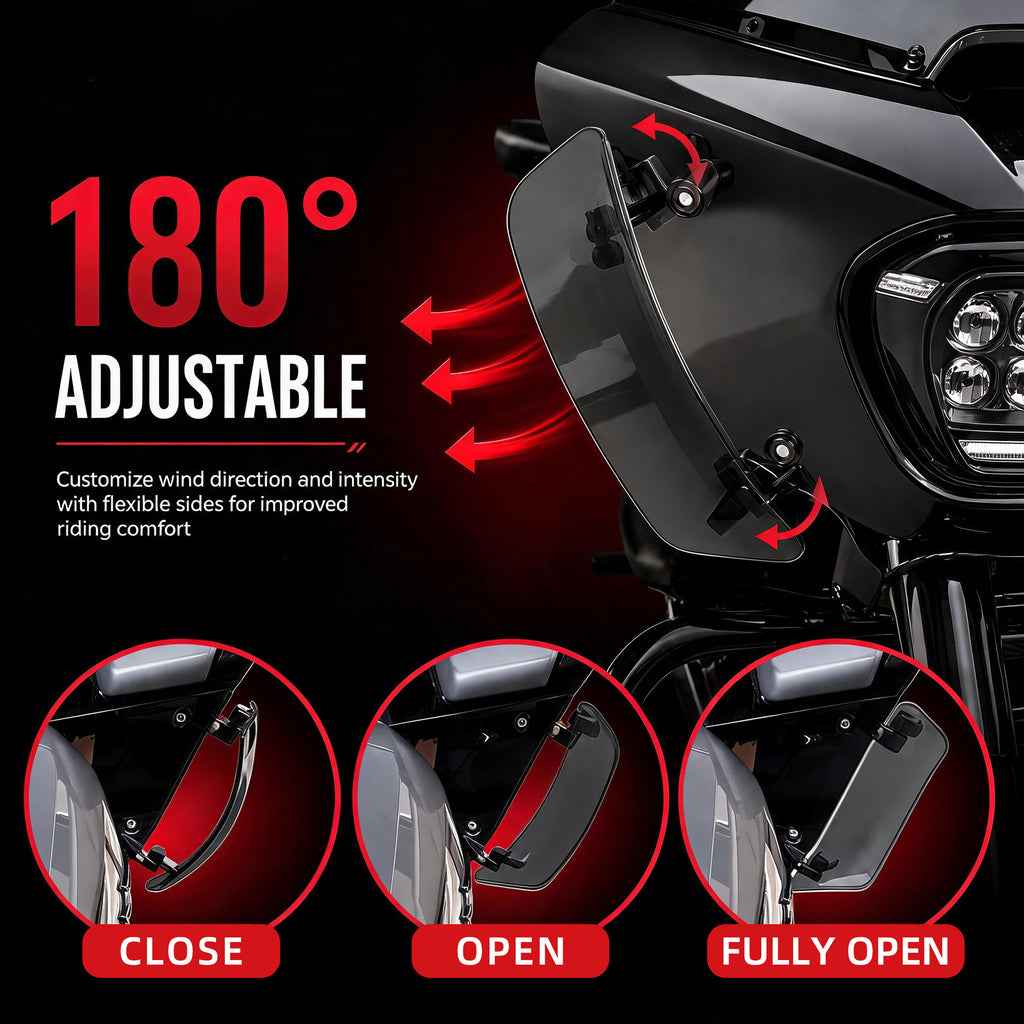 Wind Air Deflector Fairing Side Wings for Harley Road Glide 2024+, Windshield Deflectors for 2024-2026 CVO Road Glide ST FLTRXSTSE 2024-2026 Road Glide FLTRX 2023-2026 CVO Road Glide FLTRXSE