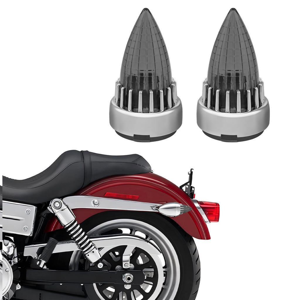2" Motorcycle Turn Signal Clip-on Rear Tail Light Lens Covers for Harley Softail Street Road Glide Sportster Dyna Deluxe