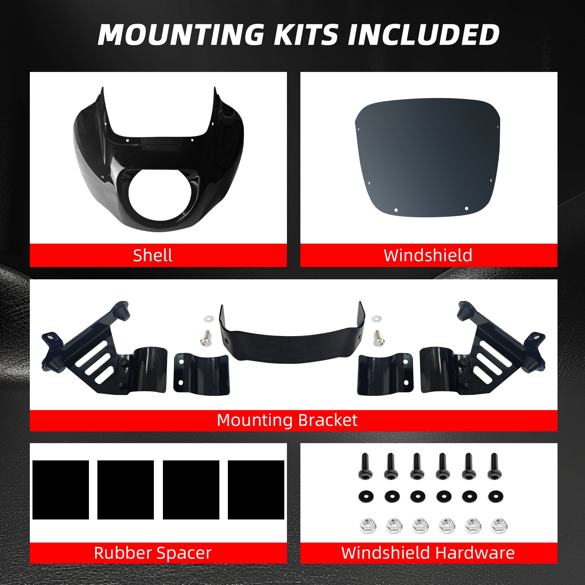 Front Quarter Fairing Low Rider S  9“/13" Windshield Mounting Bracket Kit For Harley Softail Street Bob Low Rider S FXLRS Standard FXST 2018+