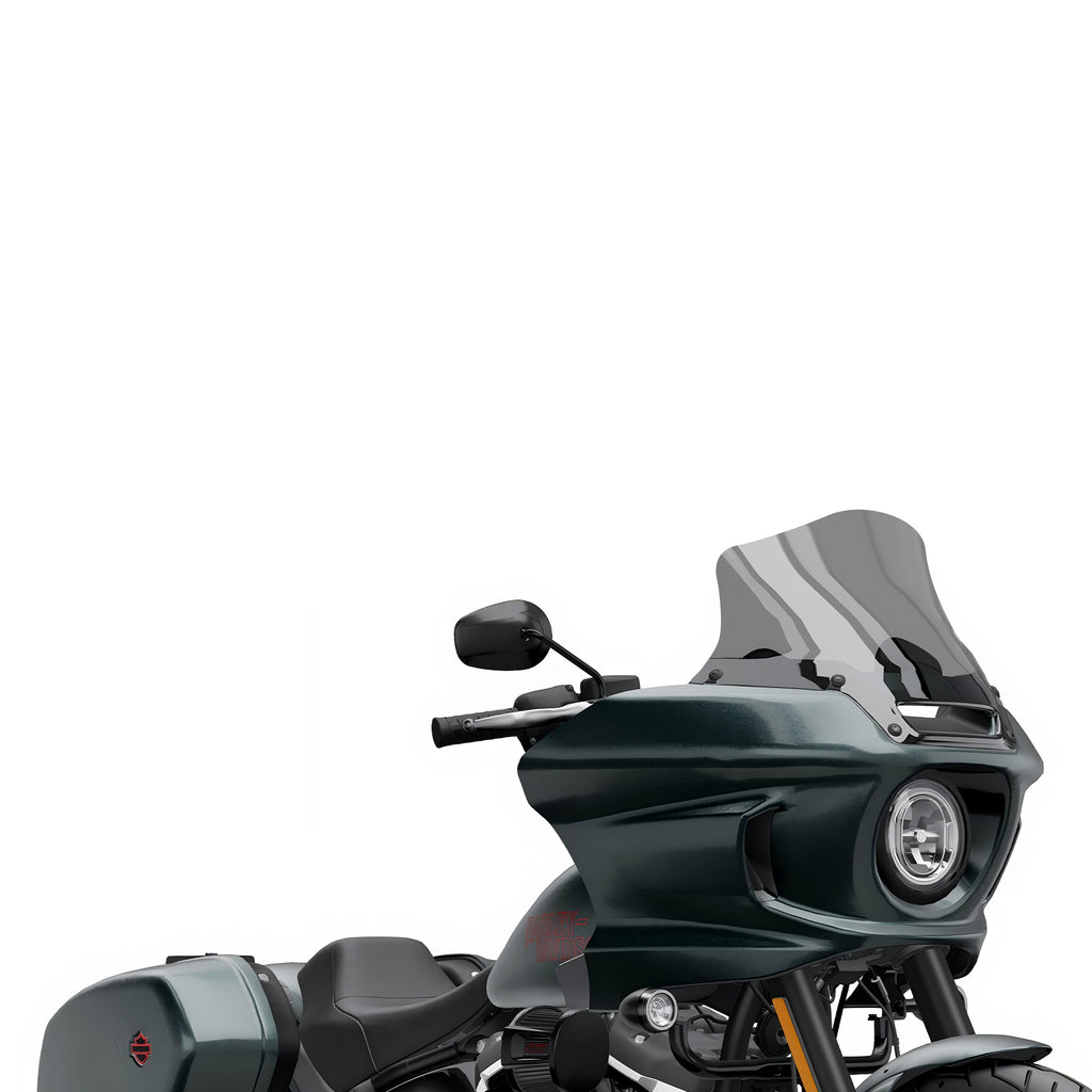 9" Windshield Windscreen with Fairing Side Wings Air Deflectors for Harley Softail 2022 2023 2024 Low Rider ST El Diablo FXRST FXLRST