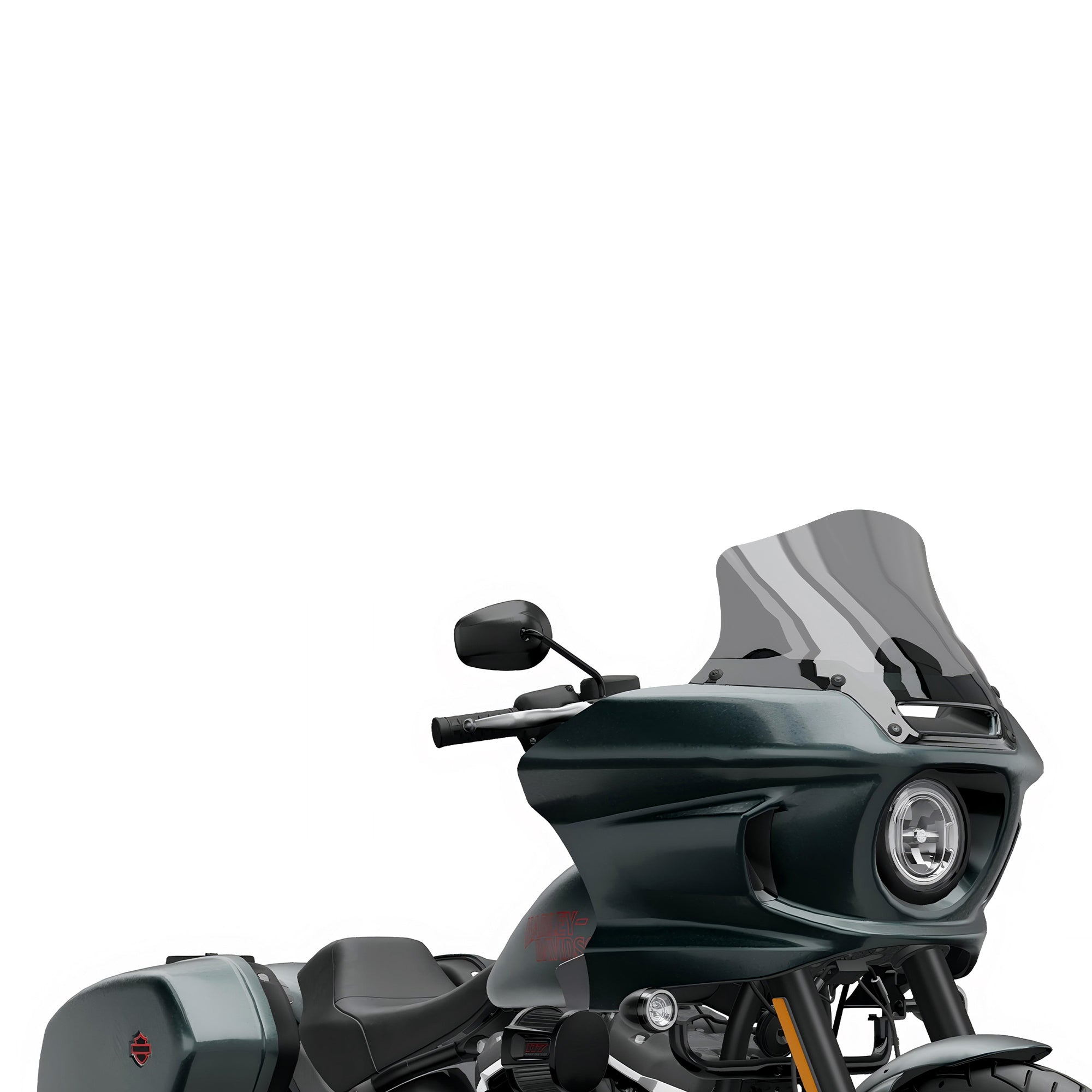 9" Windshield Windscreen with Fairing Side Wings Air Deflectors for Harley Softail 2022 2023 2024 Low Rider ST El Diablo FXRST FXLRST