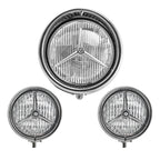 Tri Bar Bullet Style Chrome Headligh With Visor