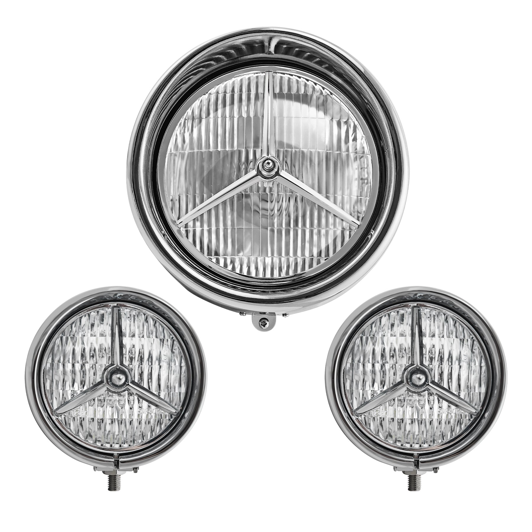 Tri Bar Bullet Style Chrome Headligh with Visor Secondary image