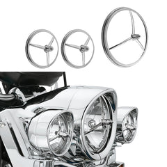 Harley 7" Headlight Lights 4.5" Passing Fog Lamp Visor Trim Ring Bezel Cover