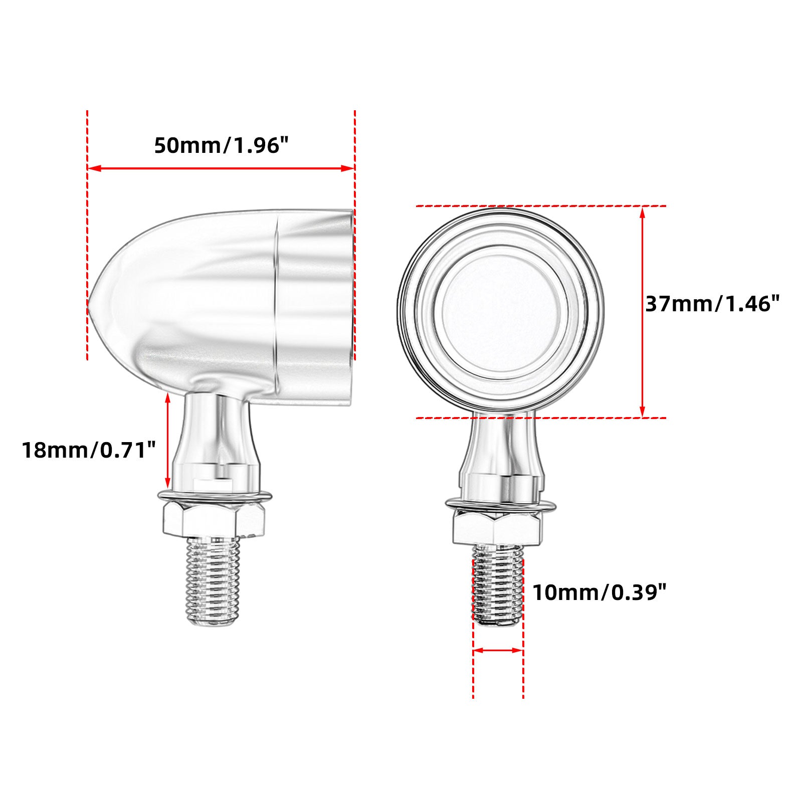 Motorcycle LED Bullet Turn Signals Front Rear Indicato