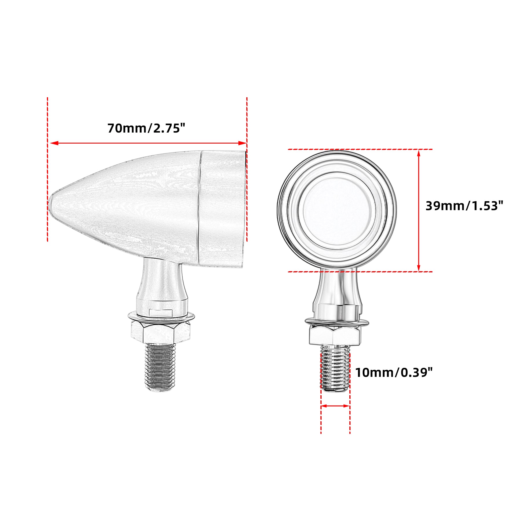 Motorcycle LED Bullet Turn Signals Front Rear Indicato
