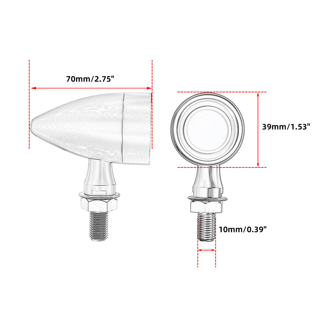 Motorcycle LED Bullet Turn Signals Front Rear Indicator