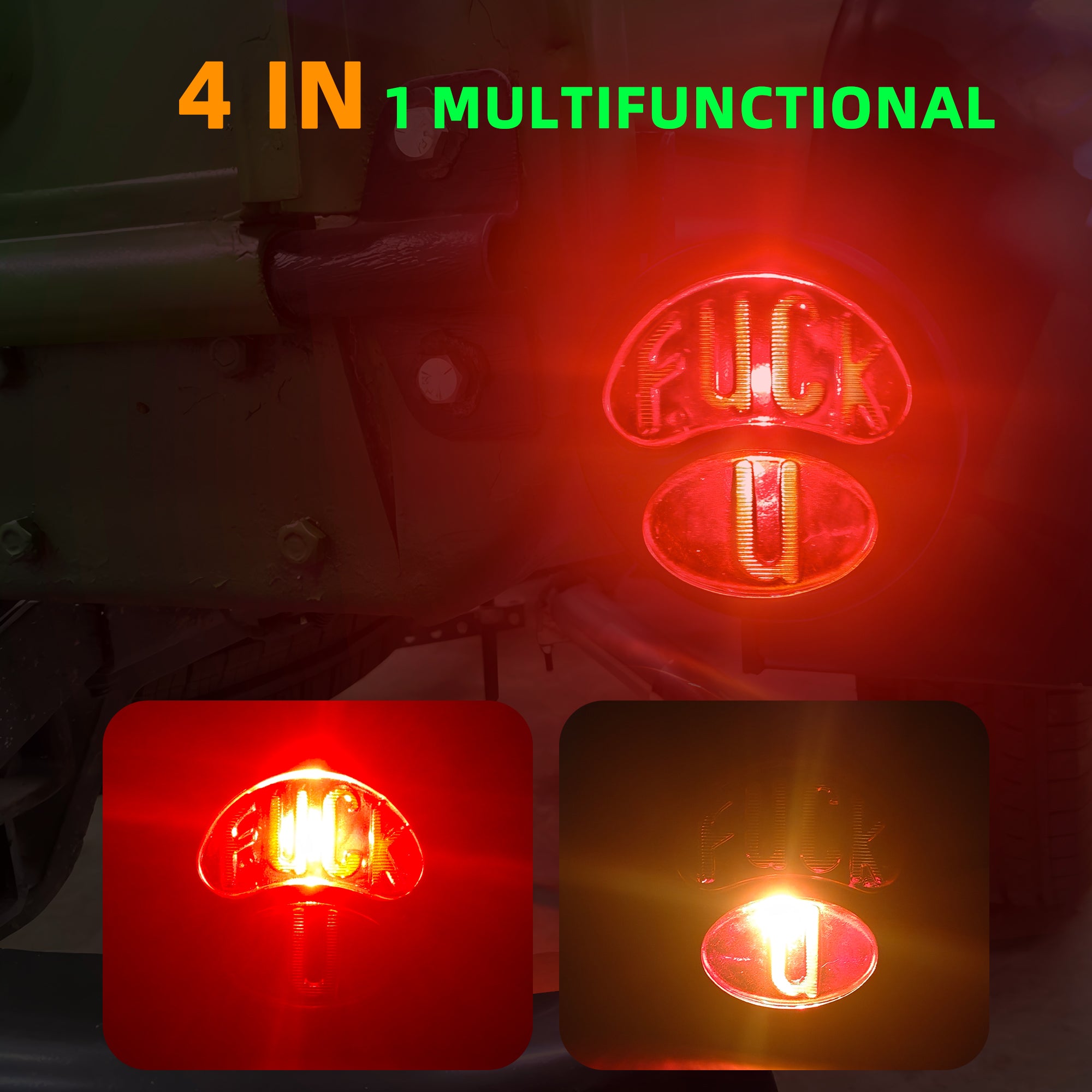 "FUCK U" Duo Lamp Model a Motorcycle Tail Light