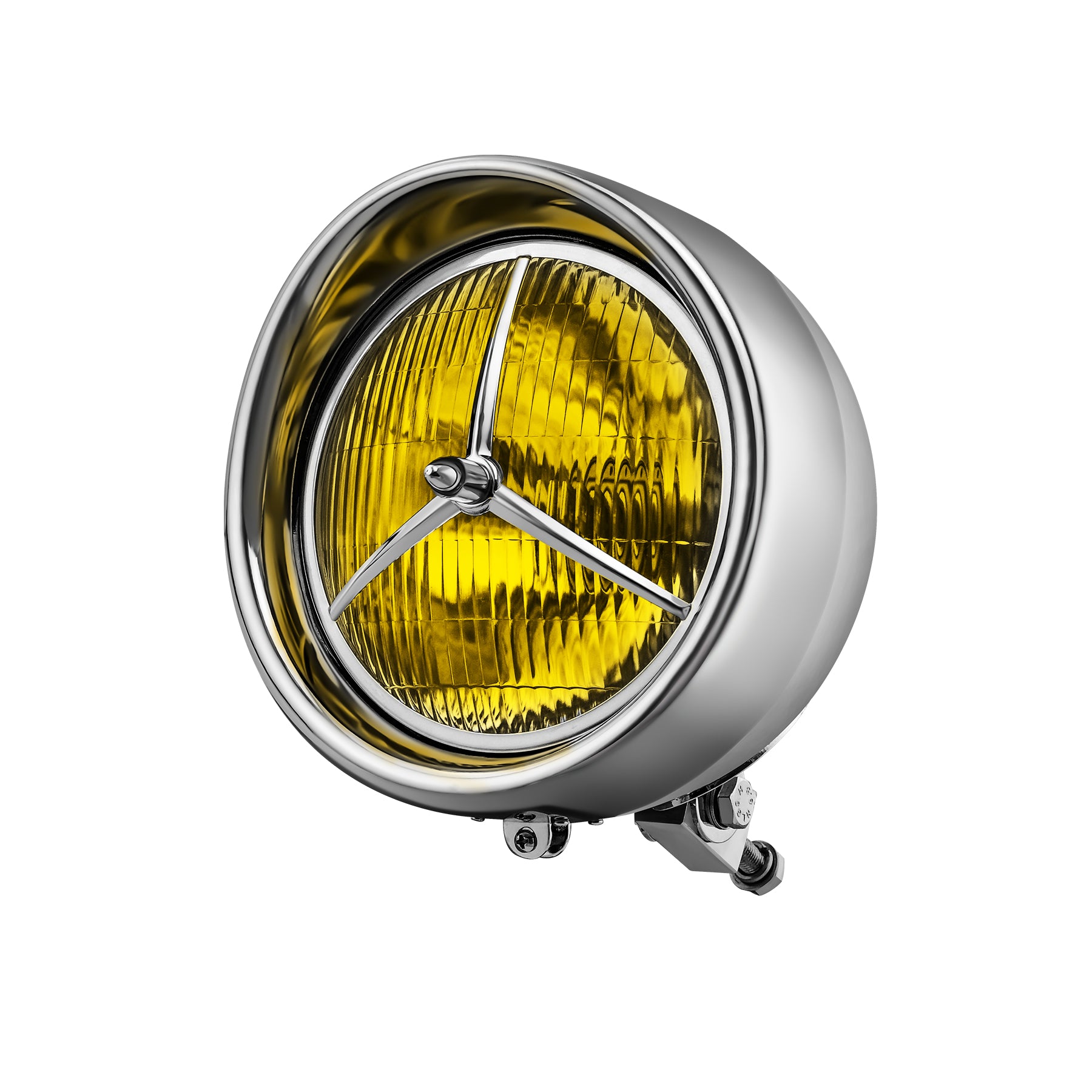 Tri Bar Bullet Style Chrome Headligh With Visor
