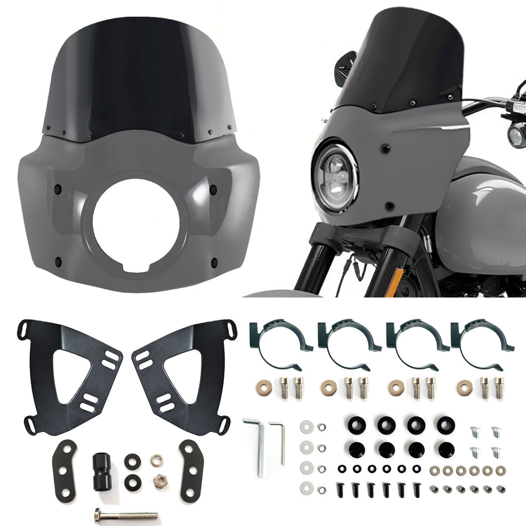 GUNSHIP GRAY Shell 11 inch Motorcycle Front Fairing For Road Warrior Fairing Only For Harley Softail Low Rider S FXLRS 2020-2024