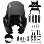 Motorcycle 5.75" Headlight Fairing with 15‘’ Smoke Windshield Windscreen & Mounting Kit Headlight Extension Block For Harley Low Rider S FXLRS 2020 2021 2022 2023
