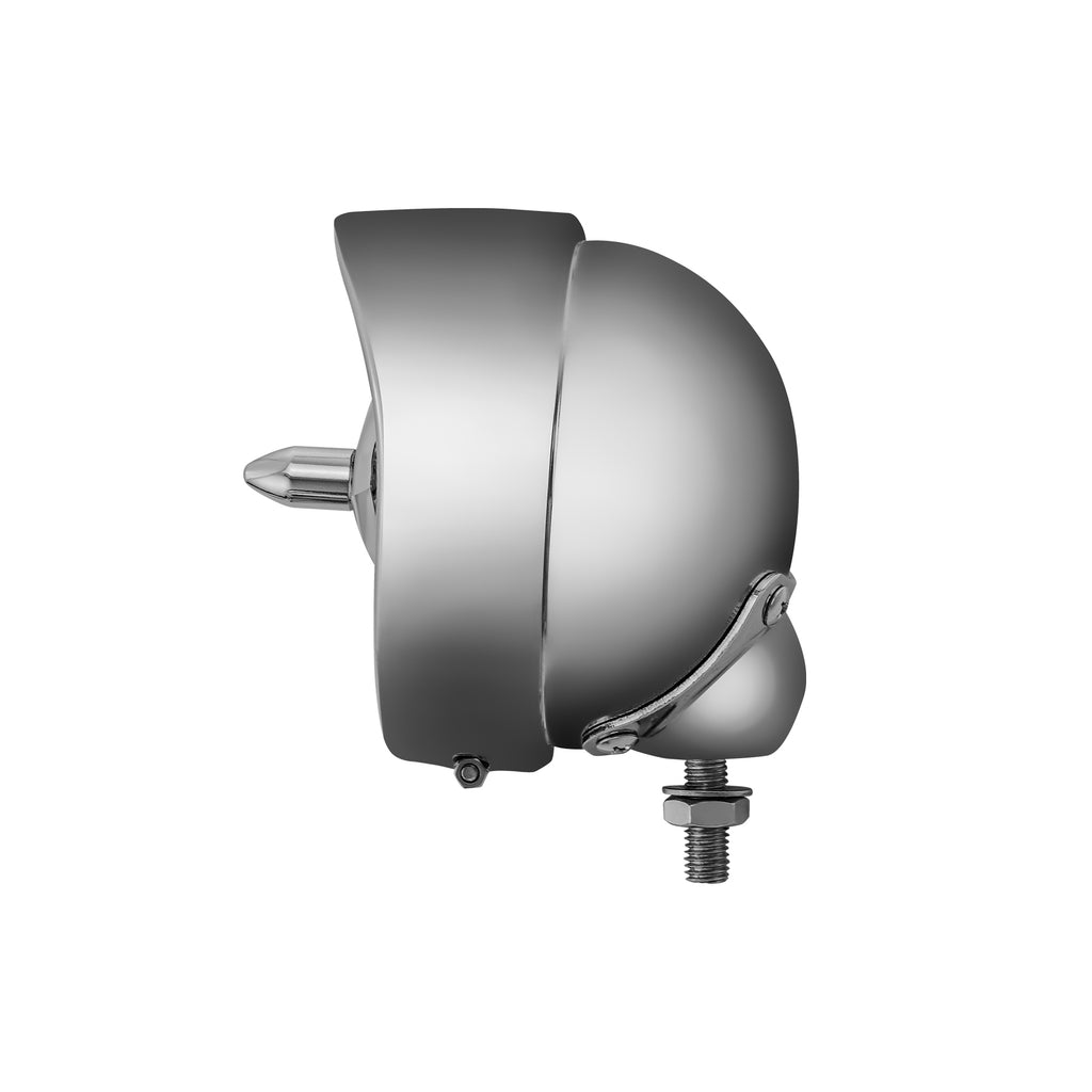 Tri Bar Bullet Style Chrome Headligh With Visor