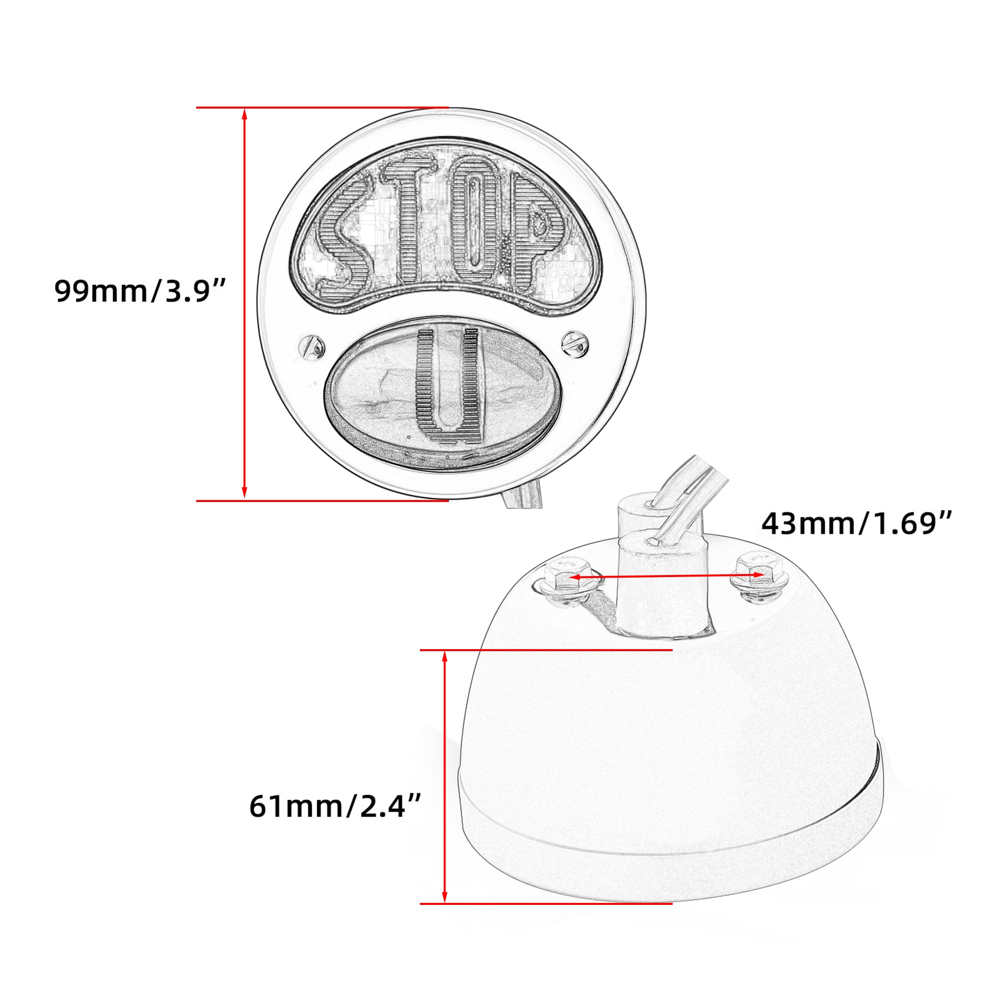 "FUCK U" Duo Lamp Model a Motorcycle Tail Light
