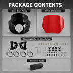 Customized Motorcycle Front Fairing Mask W/11'' Red Windshield For 2006-2017 Street Bob FXDB