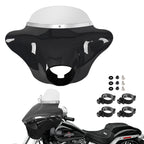Batwing Fairing Smoke/Clear Windshield Chrome/Black Trim With Dyna Brackets For Harley Dyna Glide FXDC 2006-14 FXD Street Bob FXBB Low Rider S FXDLS