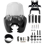 Motorcycle 5.75" Headlight Fairing with 15‘’ Smoke Windshield Windscreen & Mounting Kit Headlight Extension Block For Harley Low Rider S FXLRS 2020 2021 2022 2023