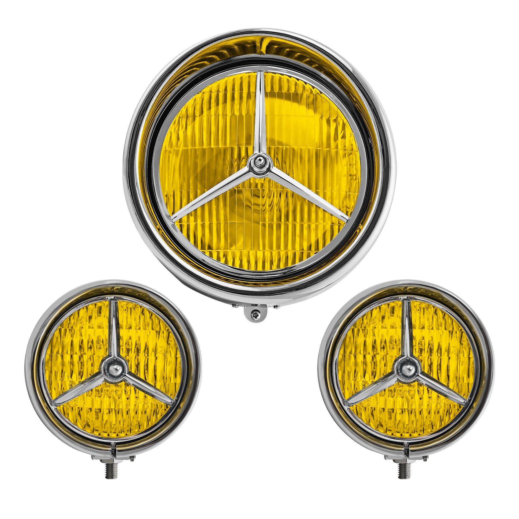 Tri Bar Bullet Style Chrome Headligh With Visor