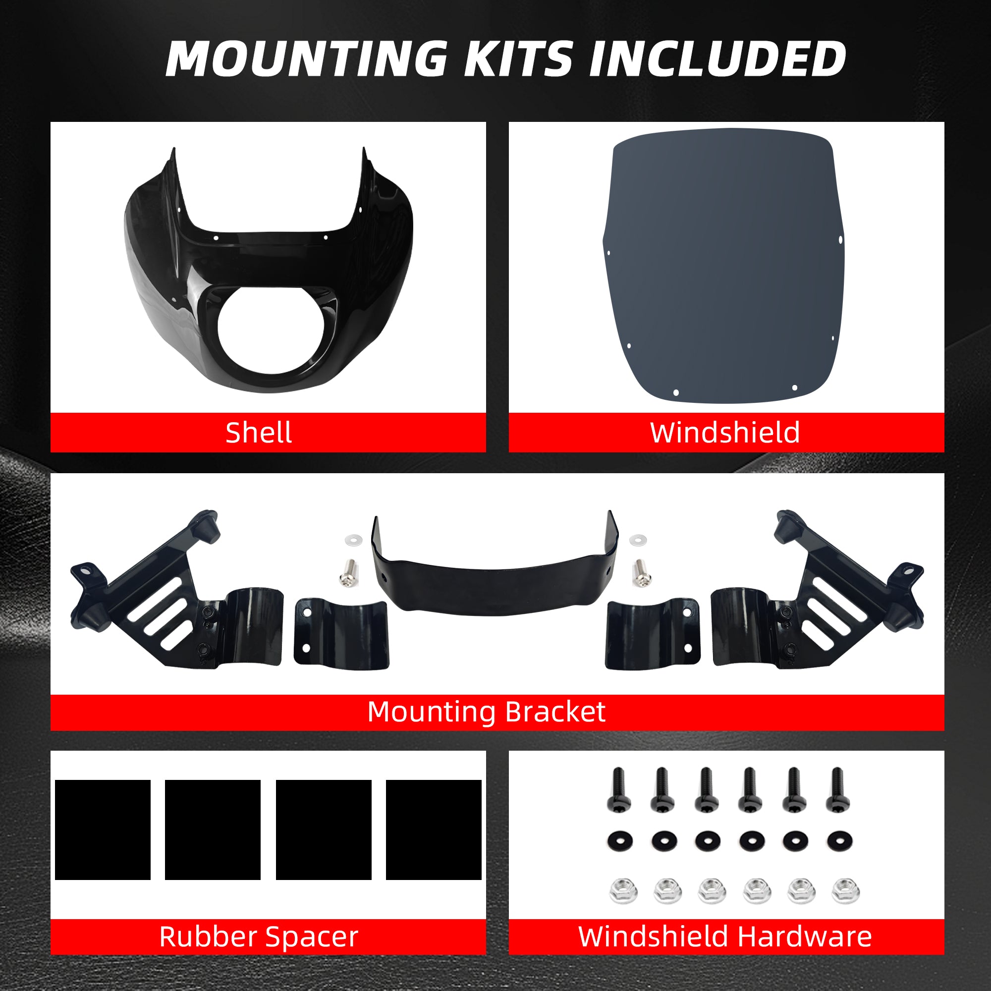 Front Quarter Fairing Low Rider S  9“/13" Windshield Mounting Bracket Kit For Harley Softail Street Bob Low Rider S FXLRS Standard FXST 2018+