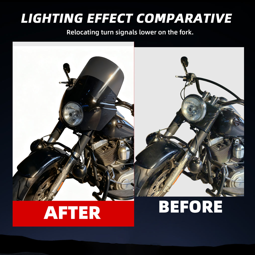 Fat Boy 11" 15" Windshield Road Warrior Fairing Air Deflector Fit 7" Headlight For Harley Fat Boy FLSTF 2000-2017