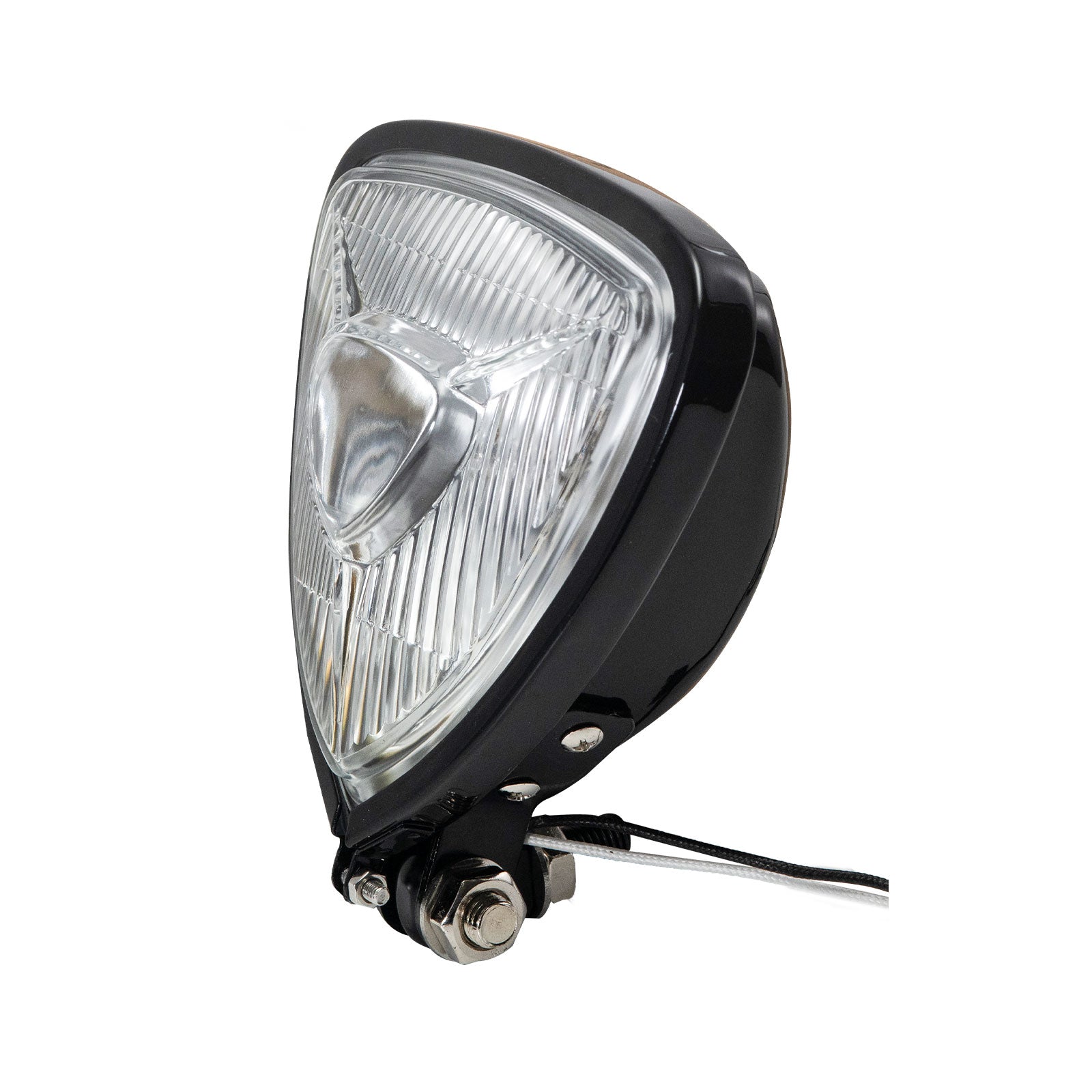 Motorcycle LED Headlight CustomTriangle Front Spotlight Vintage Head-Lamp