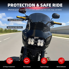 Motorcycle Fairing with 11" Smoke Motorcycle Windshield for Harley Dyna Fat Bob FXDF 2008-2017