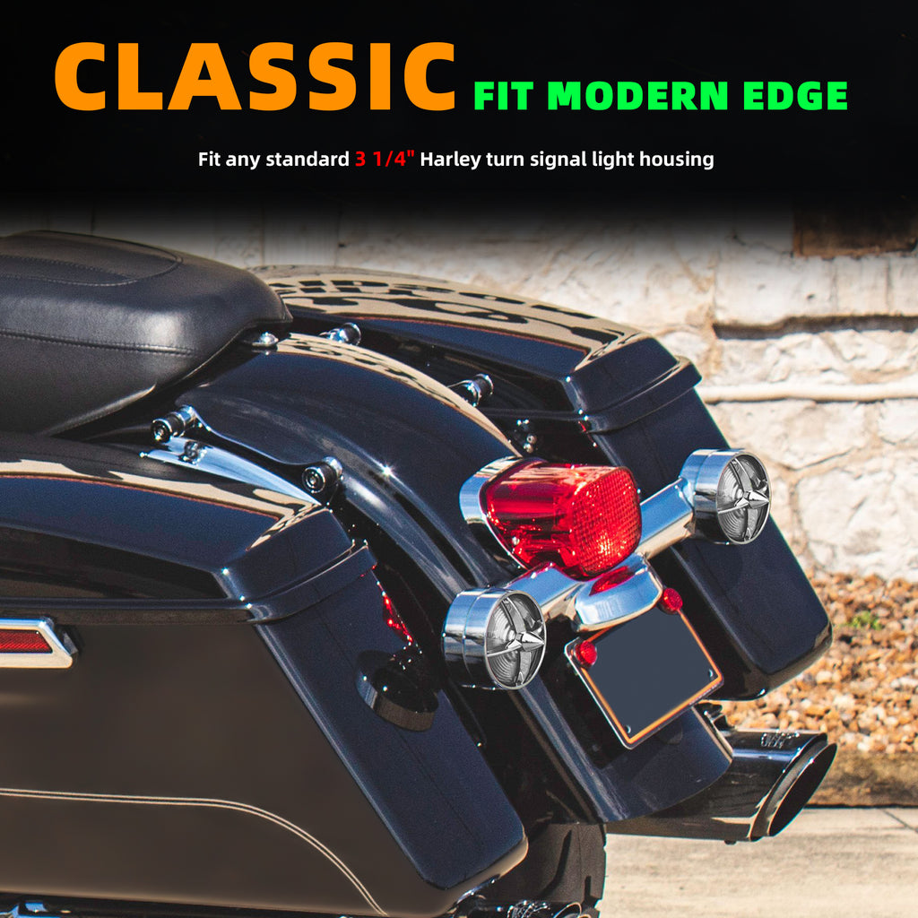 Retro Turbine 3 1/4" Screw-In Turn Signal Lens For Harley Heritage Road King Electra Glide