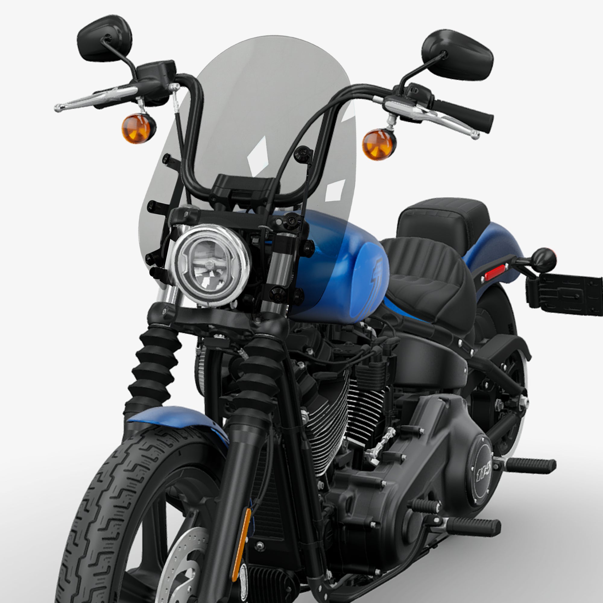 Motorcycle Windshield Motorcycle Windscreen Fit for Harley Softail Street Bob FXBB FXBBS Standard FXST Low Rider FXLR Rocker FXCW Dyna Super Glide FXD
