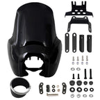 Motorcycle 5.75" Headlight Fairing with 15‘’ Smoke Windshield Windscreen & Mounting Kit Headlight Extension Block For Harley Low Rider S FXLRS 2020 2021 2022 2023