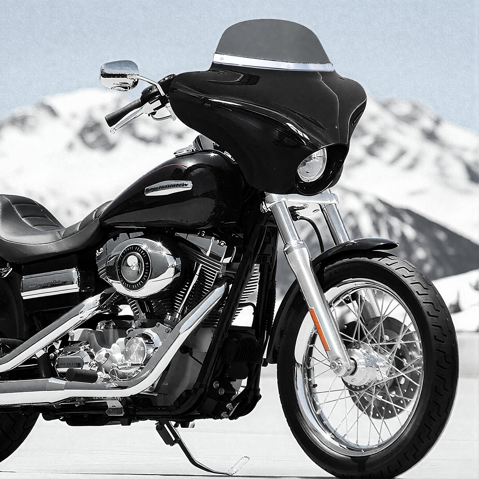 Batwing Fairing Windscreen Smoke/Clear Windshield Chrome/Black Trim With Dyna Brackets For Harley Dyna Glide FXDC 2006-14 FXD Street Bob FXBB Low Rider S FXDLS