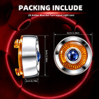 2" Blue Dot Turn Signal Light Lens Cover for Harley Softail Street Road Glide Fat Boy Sportster Dyna Deluxe 2PCS Replacement Tail Light Caps Clip On Chromed Aluminum Bezel