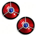 3 1/4" Blue Dot Turn Signal Light Lens Cover for Harley Touring Road Glide Road King Electra Glide Heritage Softail Fatboy Springer 2PCS Tail Light Caps Screw-in Chromed ABS Bezel