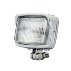 Motorcycle LED Square Headlight With Visor Bottom Mount - Chrome Headlamp Universal Fit Harley Chopper Suzuki Kawasaki