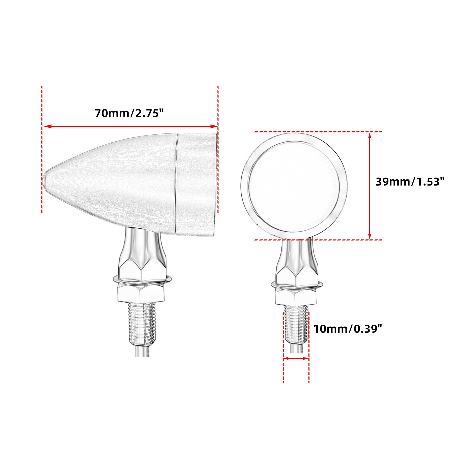 Motorcycle LED Bullet Turn Signals Front Rear Indicator