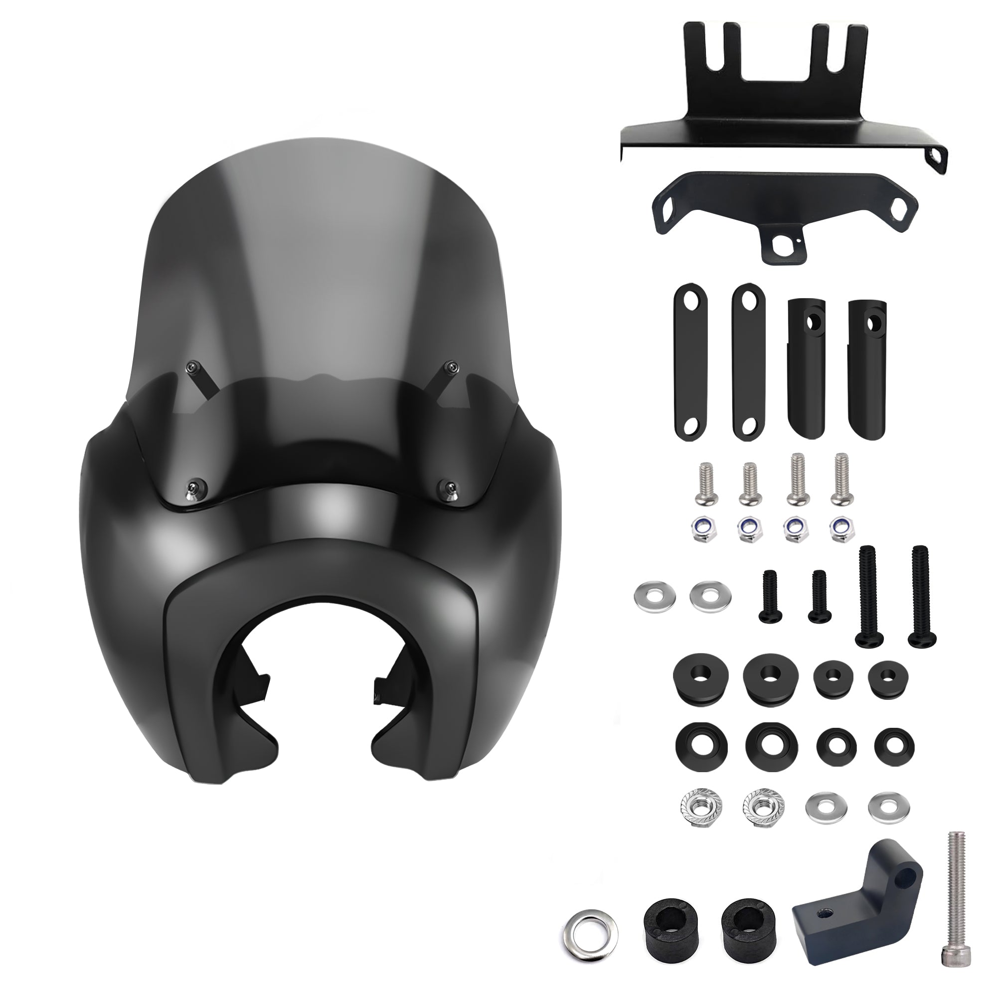 5.75" Headlight Fairing with 13" Smoke Windshield & Mounting Kit For Harley Softail Street Bob FXBB 2018-2020, FXBBS 2021-2024, Softail Standard FXST2020-2022, Softail Low Rider FXLR 2018-2020 Main image
