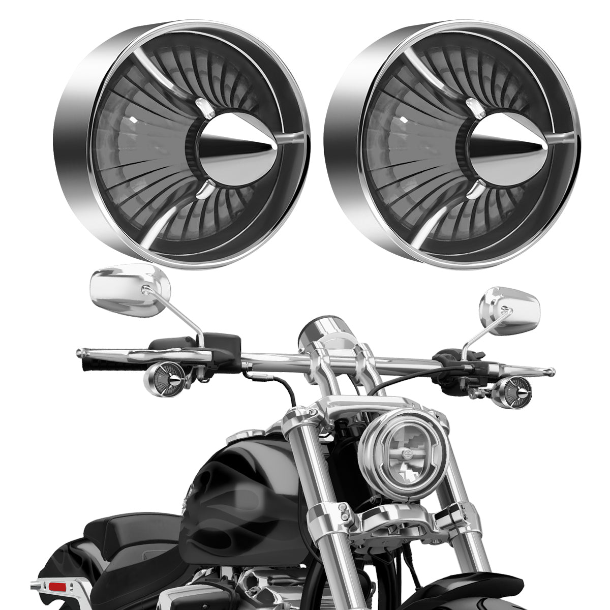 2" Motorcycle Turn Signal Clip-on Rear Tail Light Lens Covers for Harley Softail Street Road Glide Sportster Dyna Deluxe