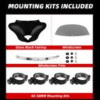 Motorcycle Batwing Fairing Windshield W/6"Smoke Windscreen For Harley Street Bob FXBB 2006-2022