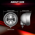 2PCS Led 4.5" Motorcycle Fog Lights with Visor for Harley Honda Kawasaki Suzuki Yamaha Cruiser Chopper Bobber