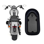 Motorcycles LED Brake Tail Light, Chrome Metal Tombstone Red Taillight with High-Low Brightness, Compatible with Harley Bike