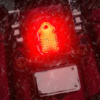 Motorcycles LED Brake Tail Light, Chrome Metal Tombstone Red Taillight with High-Low Brightness, Compatible with Harley Bike