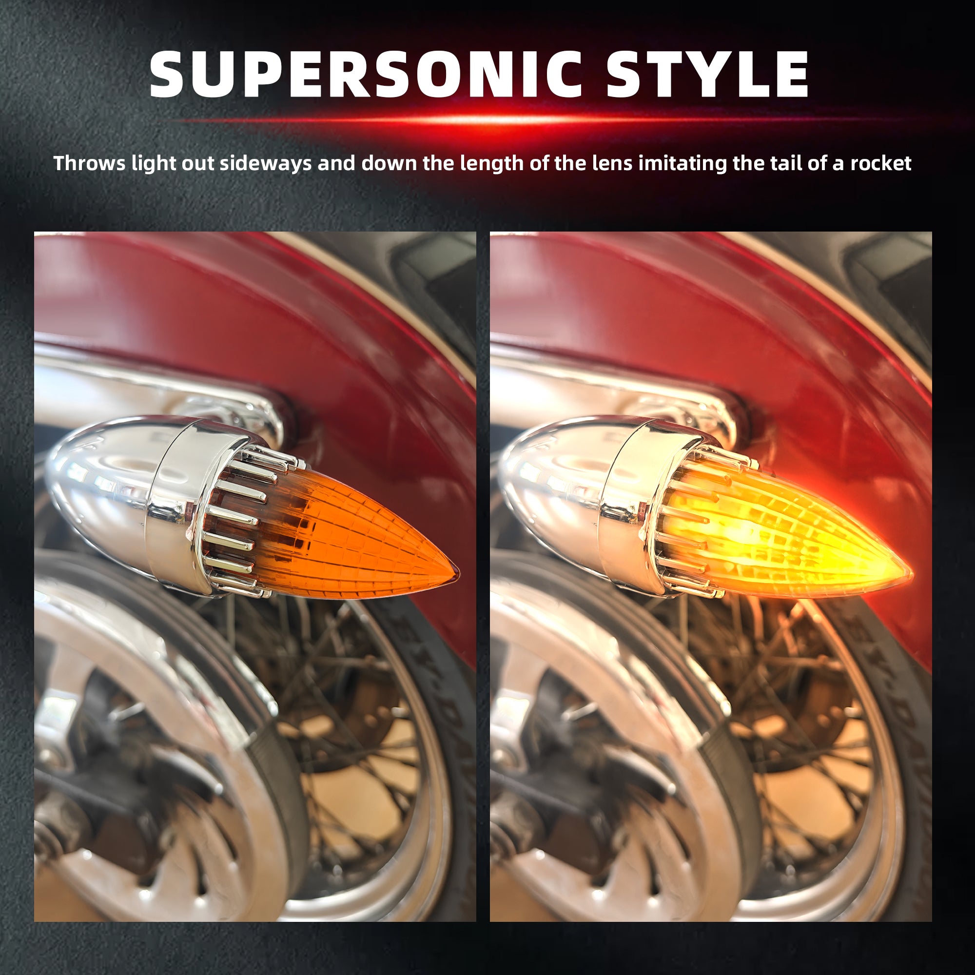 Motorcycle 2“ Turn Signal Clip-on 2 Pack Bullet Rear Tail Light Lens Covers for Harley Softail Street Road Glide Fat boy Sportster Dyna Deluxe