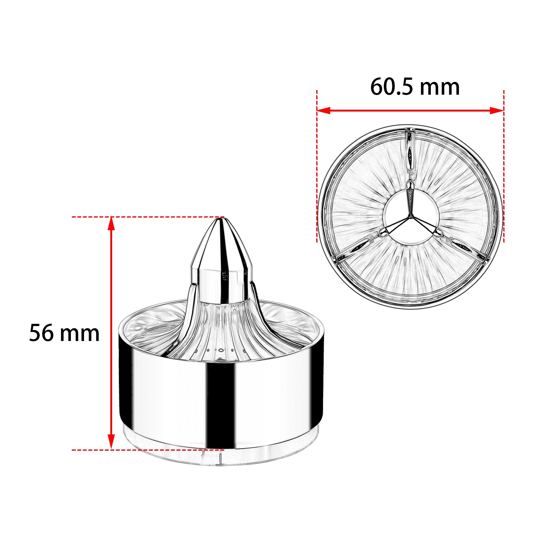 Classic Tri Bar 2" Clip-In Turn Signal Lens For Harley