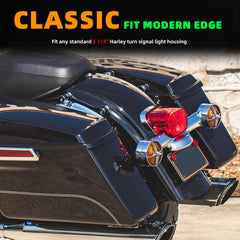 Retro Turbine 3 1/4" Screw-In Turn Signal Lens For Harley Heritage Road King Electra Glide